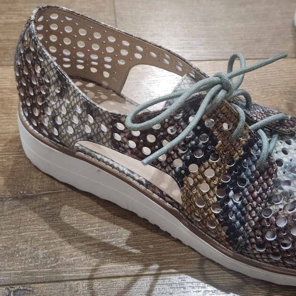 Django & Juliette Onstage Leather Pink Multi Cutout Sneakers 41 Python Academia - Picture 4 of 10